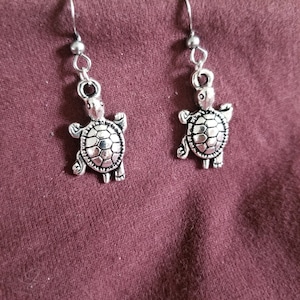 Silver Turtle Earrings