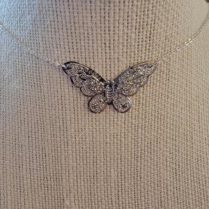 Filigree Silver Butterfly Necklace - Choose your length