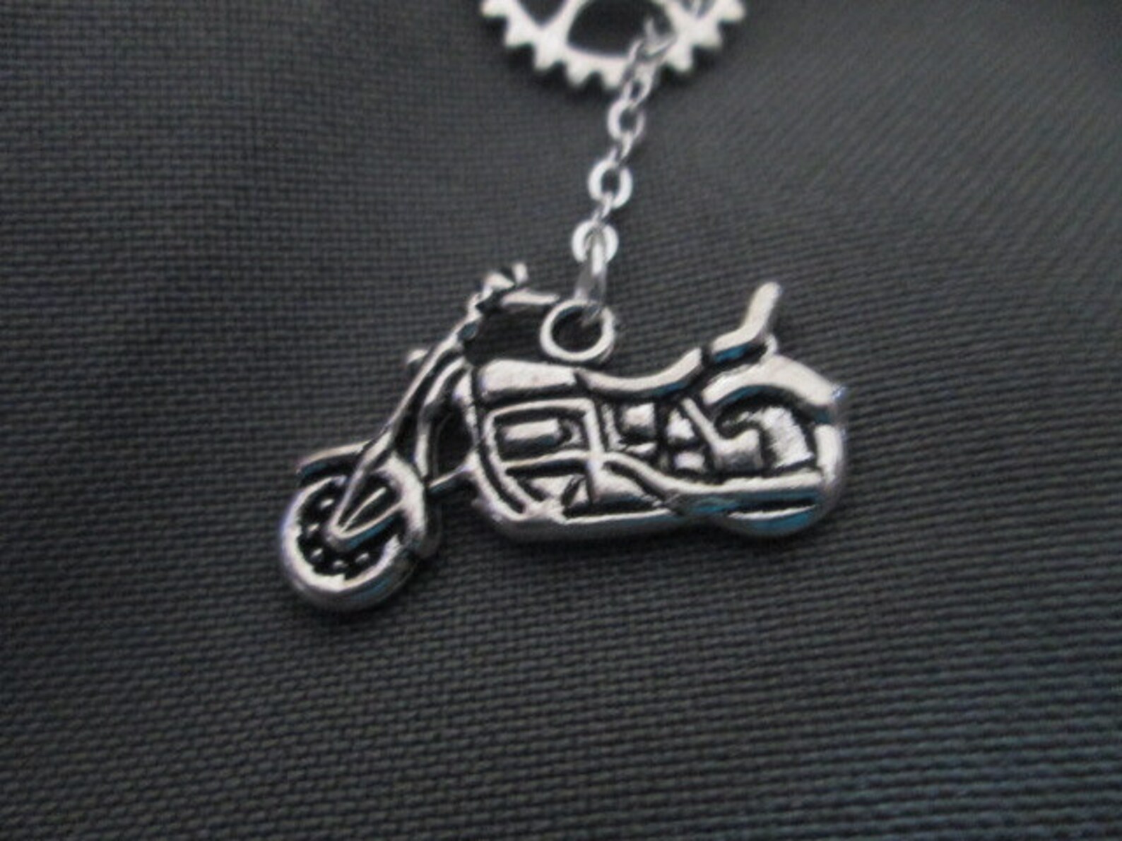 Sprocket Motorcycle Necklace Lariat Style Etsy