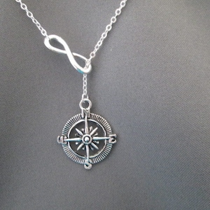 Compass Necklace - Lariat Necklace