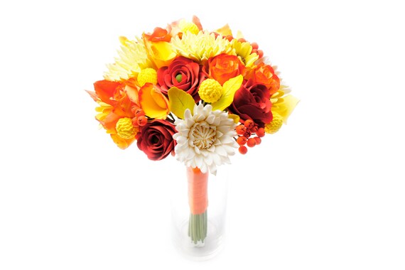 Upadek Bukiet ślubny Jesienny Bukiet ślubny Ręcznie Robione Gliny Ekologicznych Kwiatów Darmowa Wysyłka