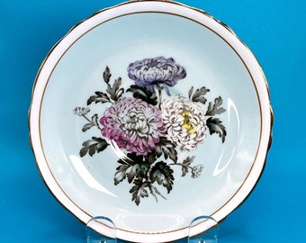 Blue Paragon Chrysanthemum tea saucer only, Paragon Mum flower saucer, Paragon saucer only, Replacement saucer