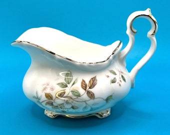 Royal Albert Haworth footed creamer, Royal Albert cream jug, Small creamer, English bone china