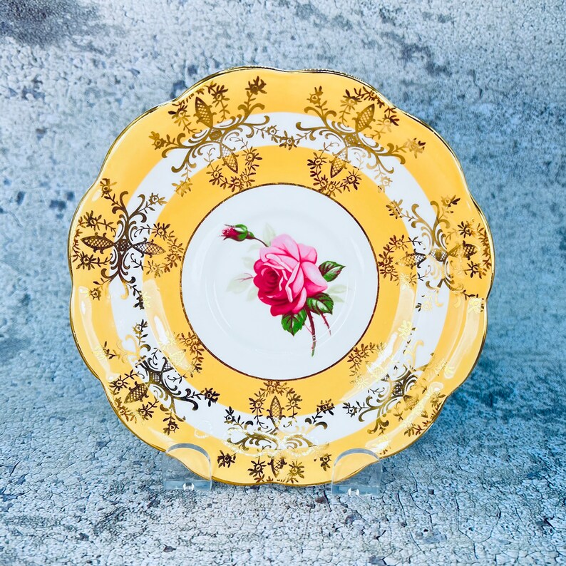 Royal Standard tea cup and saucer, Pink floating rose teacup and saucer, pink rose teacup image 2