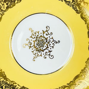 Coalport yellow and gold tea cup and saucer set, Coalport England tea set, Garden tea party, Vintage bone china image 10