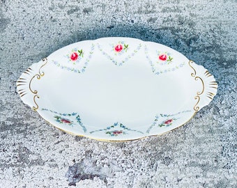 Royal Albert Minuet tray, Minuet cream and sugar tray, Royal Albert bone china plate