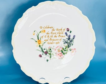 Royal Albert birth of Prince William 8 1/4" serving plate, Royal Albert bone china 1982, Vintage Royal Family memorabilia