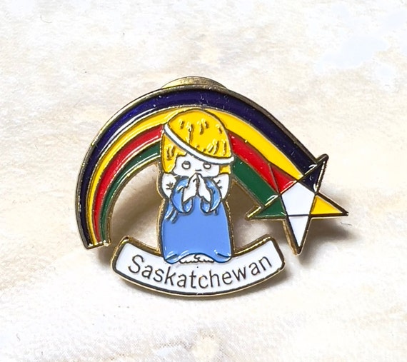 Vintage Saskatchewan Eastern Star Angel rainbow l… - image 1