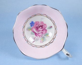 Pink rose Paragon tea cup only, pink Paragon rose teacup, Paragon replacement teacup, hand painted teacup, Paragon platinum trim