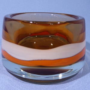 Czech Amber glass vase, Wave glass vase by Skrdlovice Glass, Jaroslav Svoboda # 7303