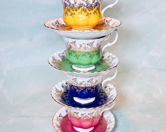 Vintage Royal Albert teacups and saucers, set of 4 Royal Albert Tea sets