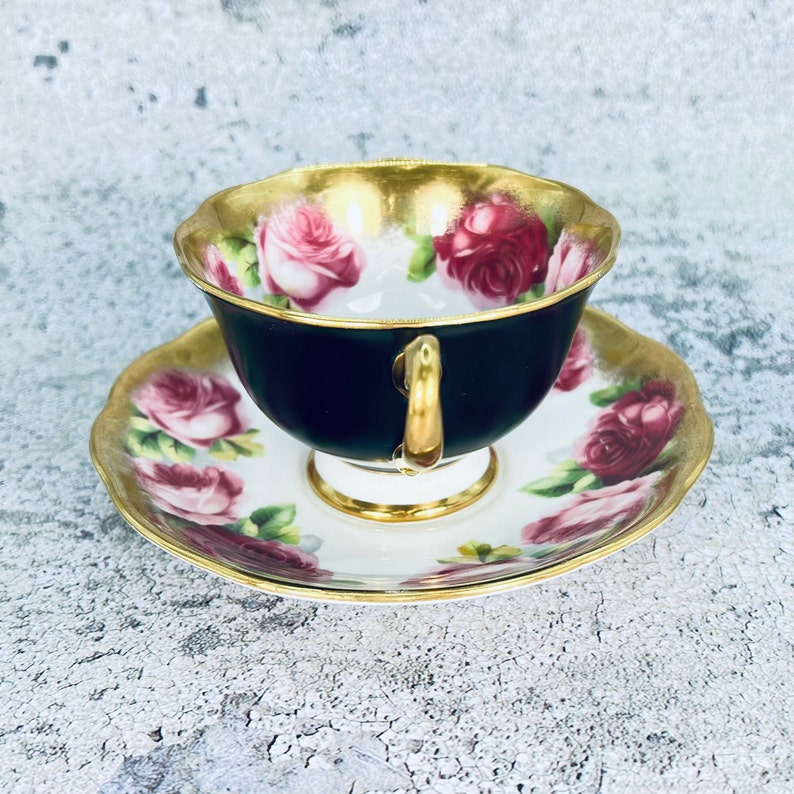 Royal Albert Crown China tea cup and saucer set, Royal Albert Old English Rose, English tea party, Garden tea party, Vintage 1930's tea set image 10