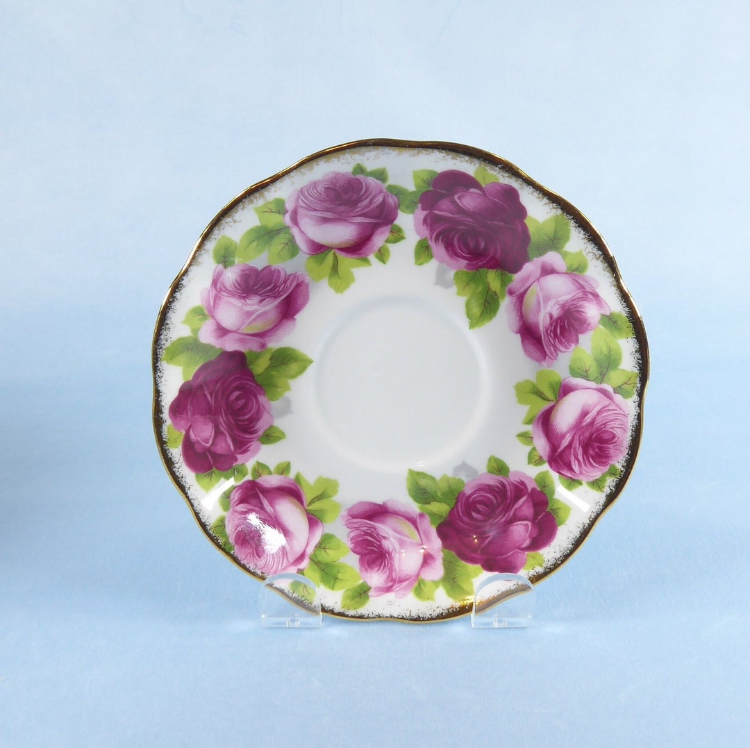 Royal Albert Old English Rose Tea Cup Saucer Vintage Royal Albert