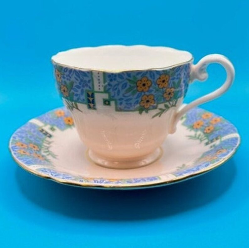Antique Aynsley Tea Cup and Saucer Aynsley Art Deco Teacup Etsy Canada