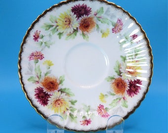 Paragon Autumn Glory tea cup saucer only, Paragon fall mum saucer, Paragon saucer only, Replacement saucer