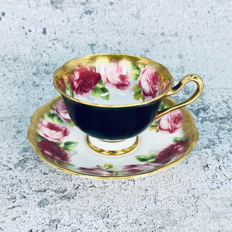 Royal Albert Crown China tea cup and saucer set, Royal Albert Old English Rose, English tea party, Garden tea party, Vintage 1930's tea set image 1