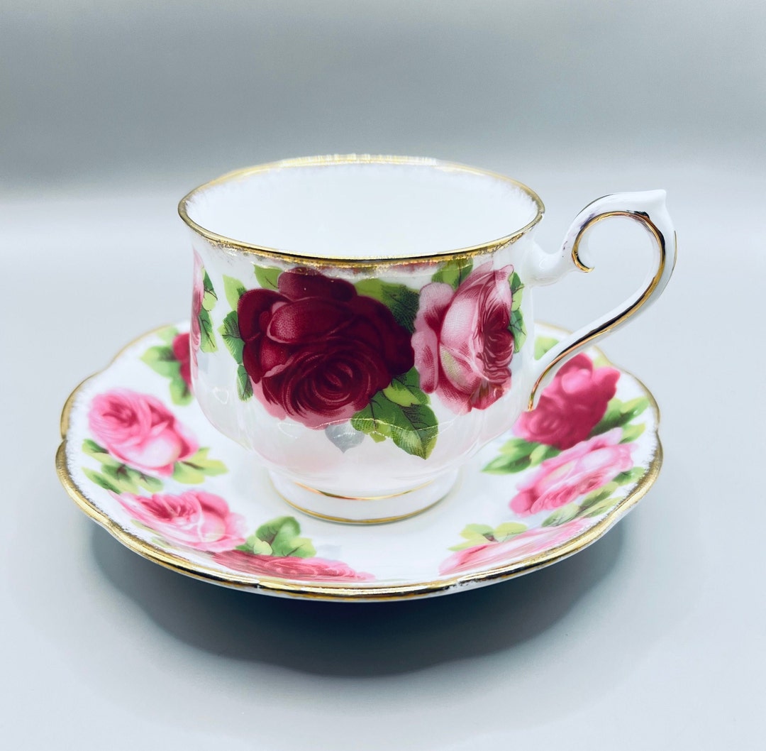 Royal Albert Old English Rose Tea Cup and Saucer Set Etsy