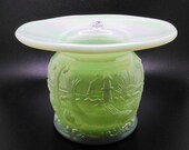 Fenton Seamist Carnival Glass Cuspidor, Fenton Seacoast Spitoon