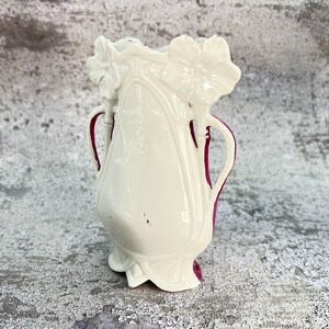 Vintage hand painted purple lusterware vase, Fine ceramic vase stamped 6231 image 6