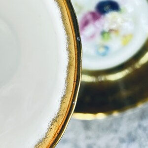Vintage Paragon tea cup and saucer, Paragon Gold feathers, Garden tea party, Vintage tea party image 10
