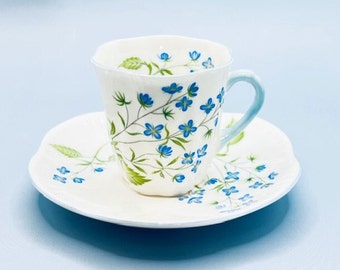 Shelley American Brooklime demitasse teacup and saucer, Shelley teacup set, Small teacup and saucer, Rare teacup and saucer, Shelley Dainty