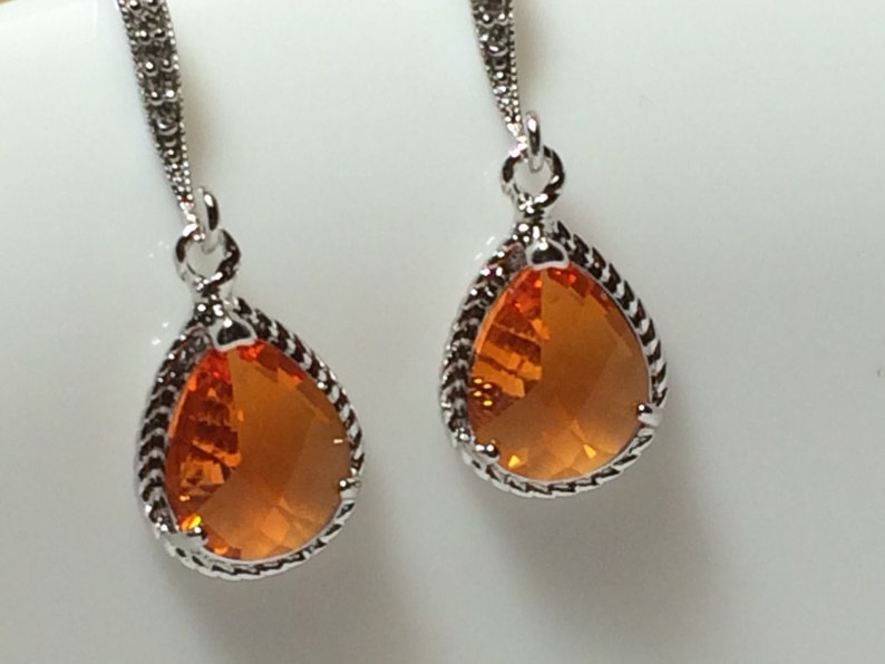 Drop Earrings Orange Stone Earrings Bridesmaid Earrings. Gift Earrings Dangle Earrings