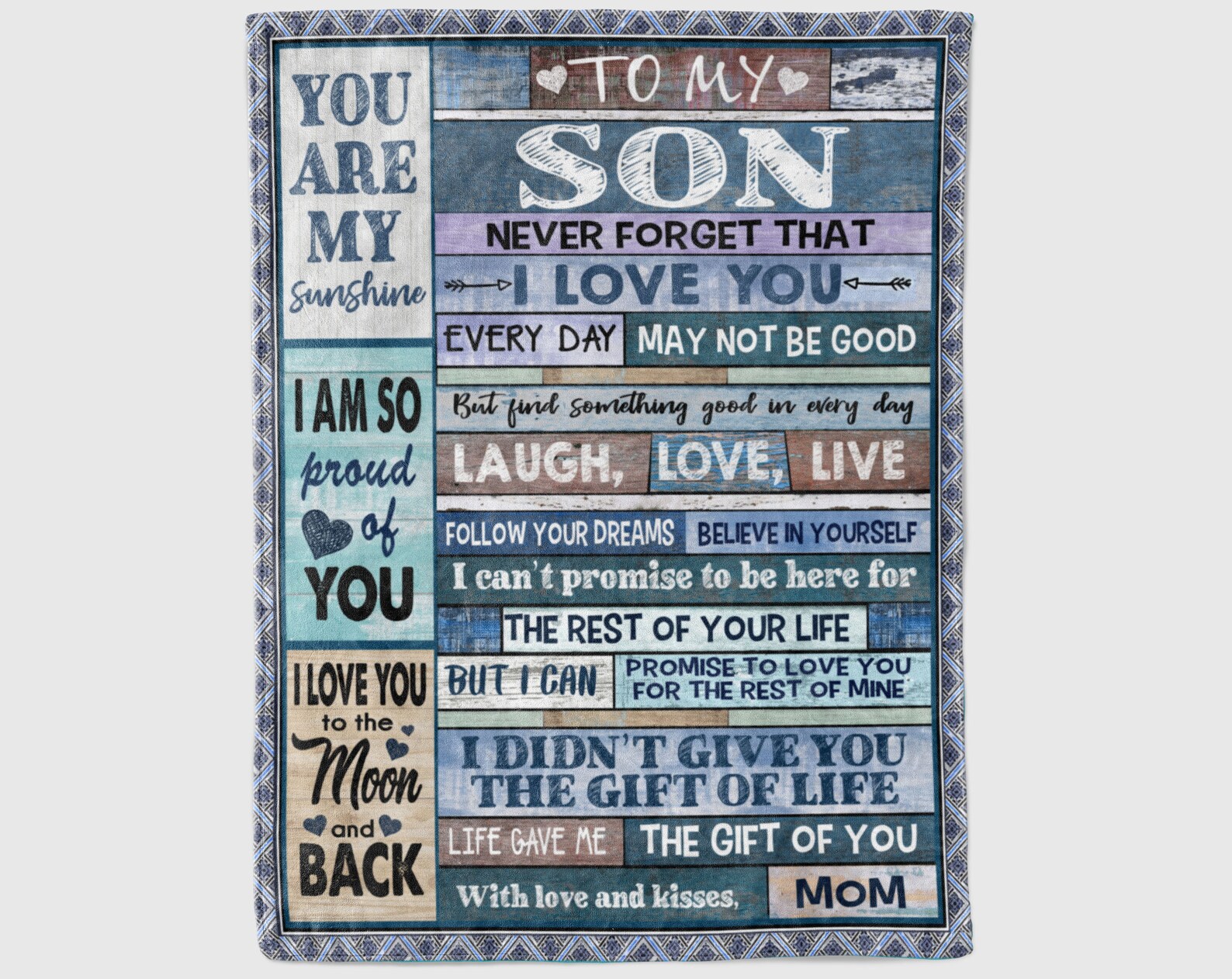 Son Blanket Family Blanket Personalized Gifts For Son Etsy