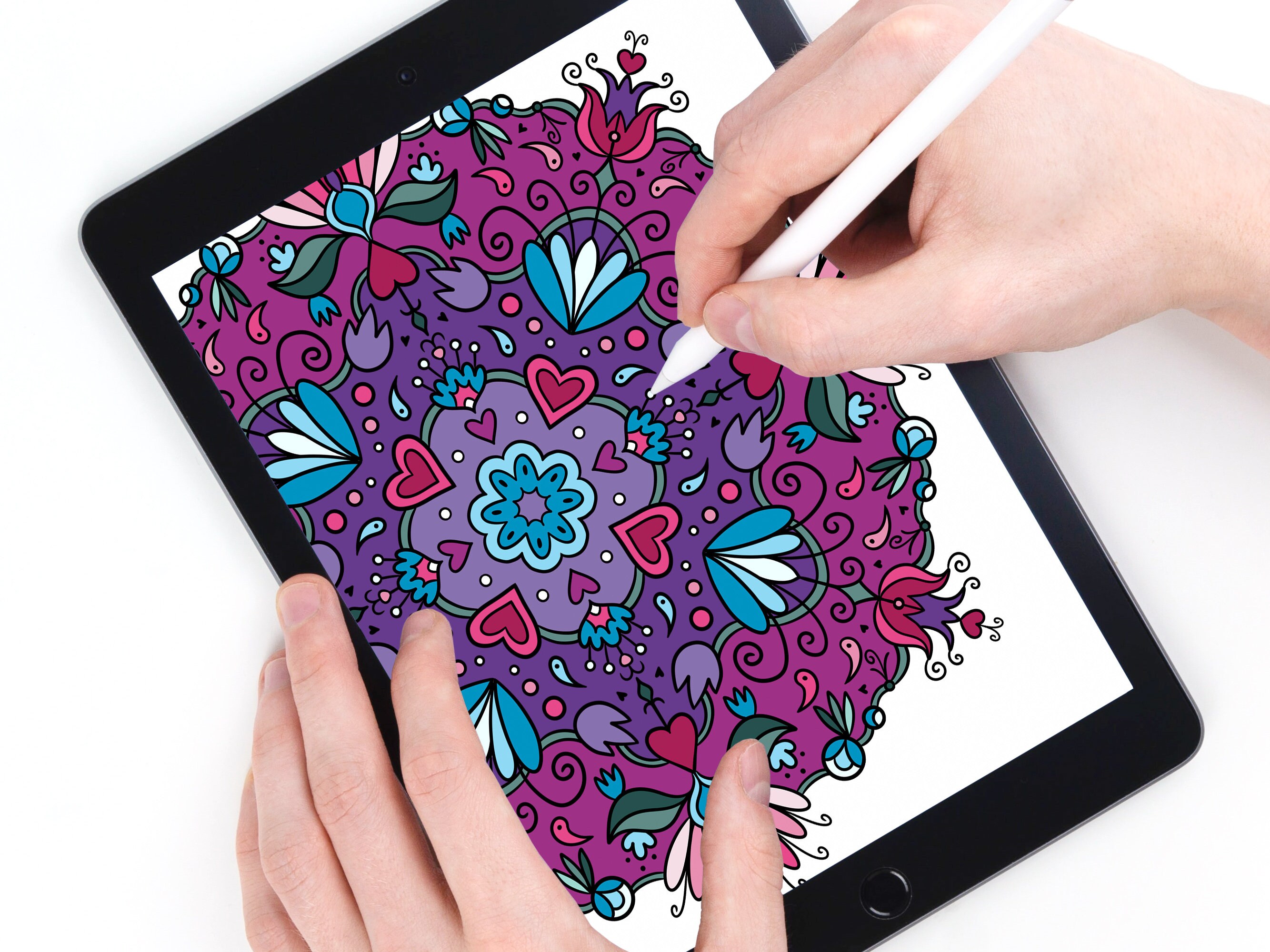 Valentine Mandala Coloring Sheets - Instant Digital Download - Print or ...