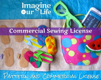 Beach Bag & Flip Flop Matching Quiet Book Commercial License