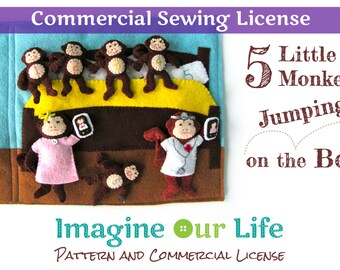 5 Little Monkeys Quiet Book Page Commercial License