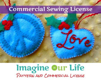 Peace & Love Felt Ornament Commercial License