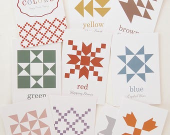 Schede didattiche di colori trapuntati STAMPABILI