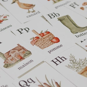 French Countryside Alphabet Cards (hand Painted by Me) French ,cottage ...