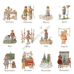 Cartes flash des mois de l'année