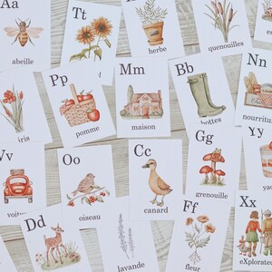 French Countryside Alphabet Cards (hand Painted by Me) French ,cottage ...