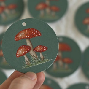 Mushroom gift tags