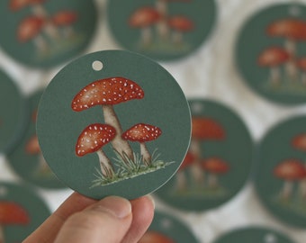 Mushroom gift tags