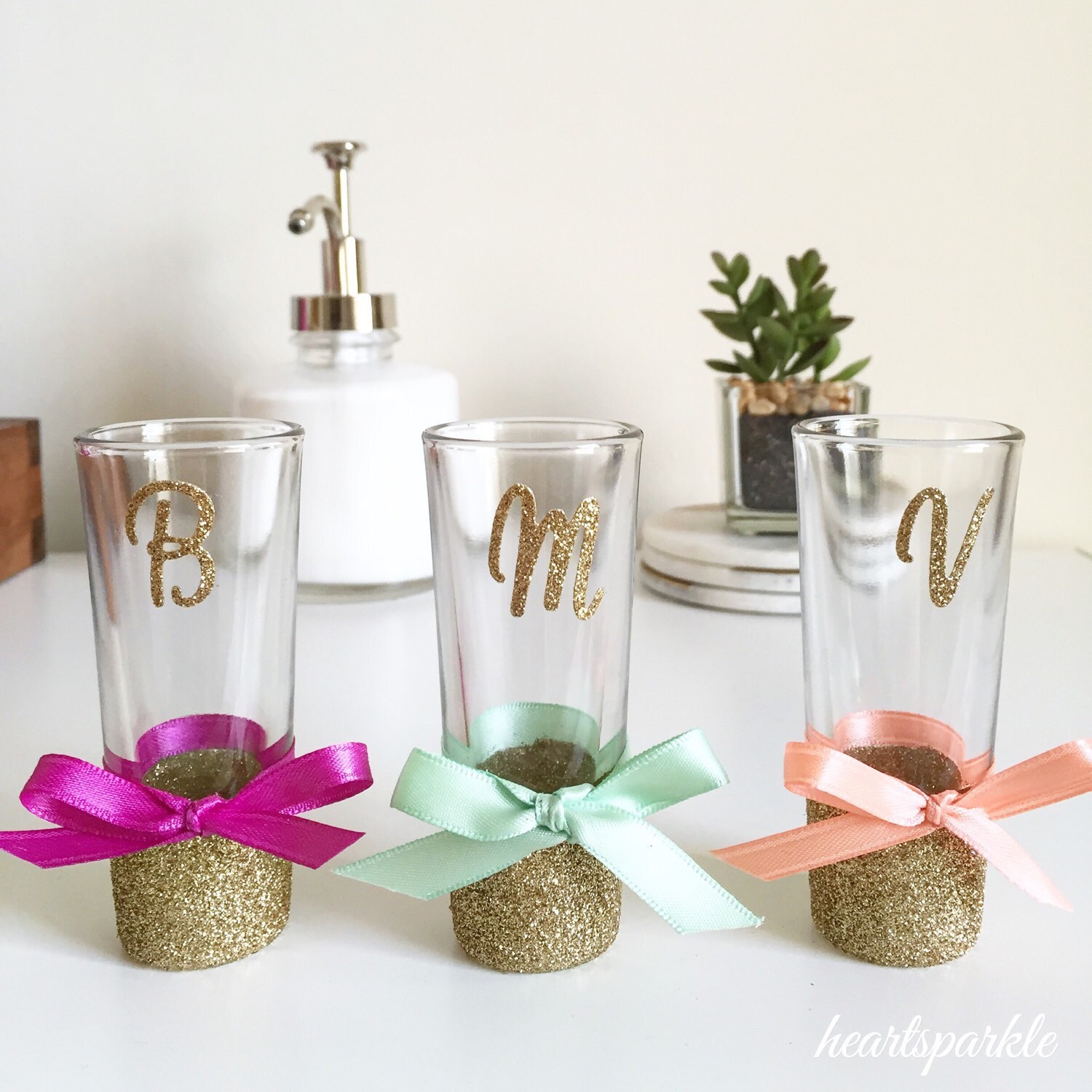 Personalized Glitter Shot Glasses x1 Etsy