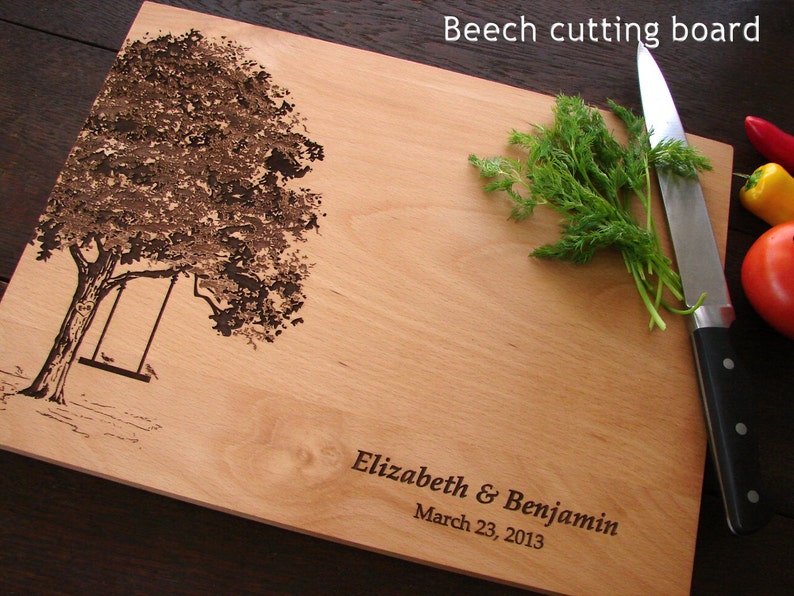 Personalized Cutting Board With Tree and Swing Birds Etsy