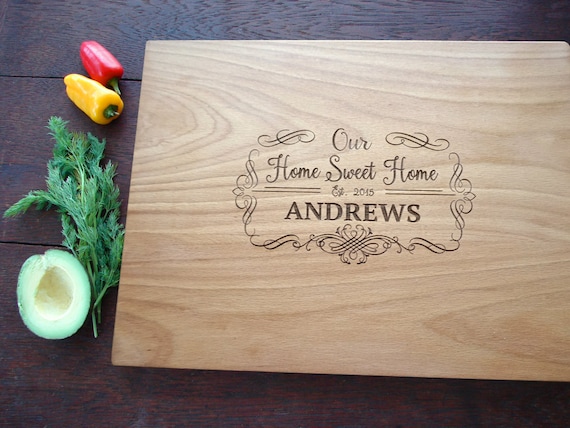 Custom Cutting Board Home Sweet Home Anniversary Gift Cutting Board Realtor Personalized Gift --23510-CUTB-003 Closing Gift Wedding