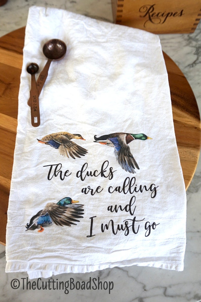 Ducks Kitchen Towel Duck Hunters Tea Towel Gift Etsy