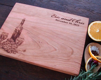 Engraving file download Personalized Cheese Board with Wine Bottle Design