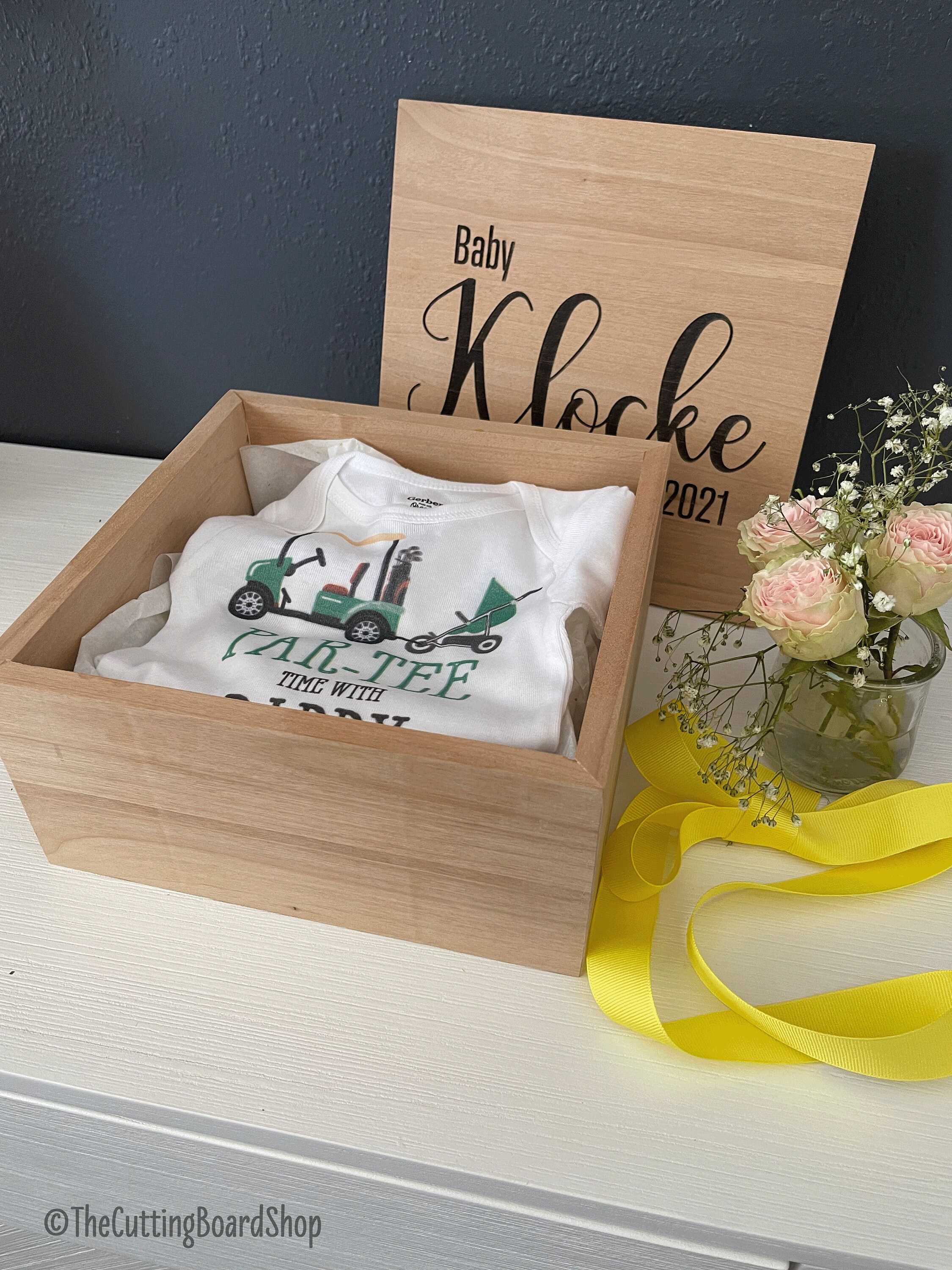 Engraved baby wooden gift box Custom wood box Baby Etsy