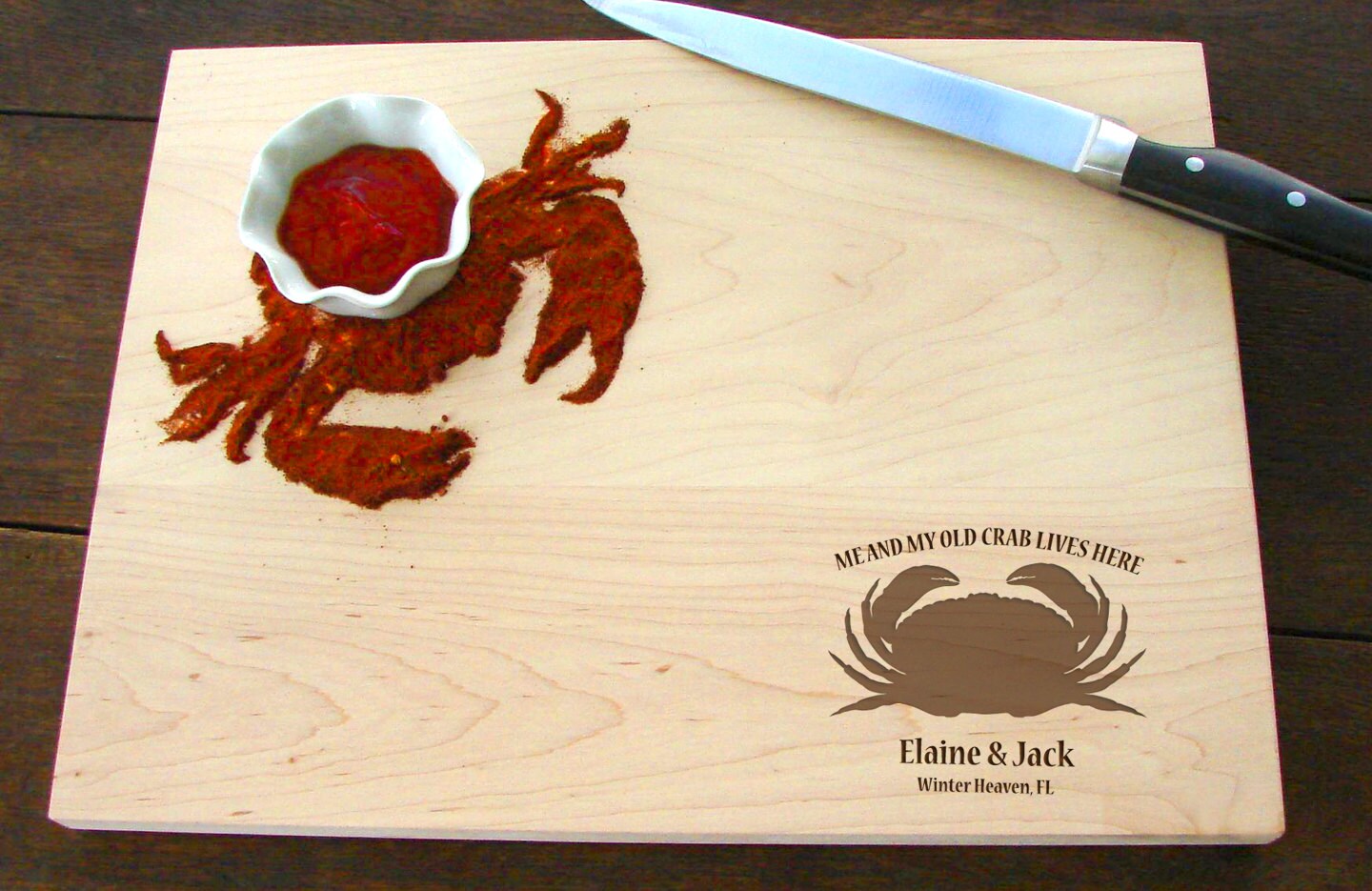 Crab Lovers Cutting Board Personalized Chopping Board Etsy UK