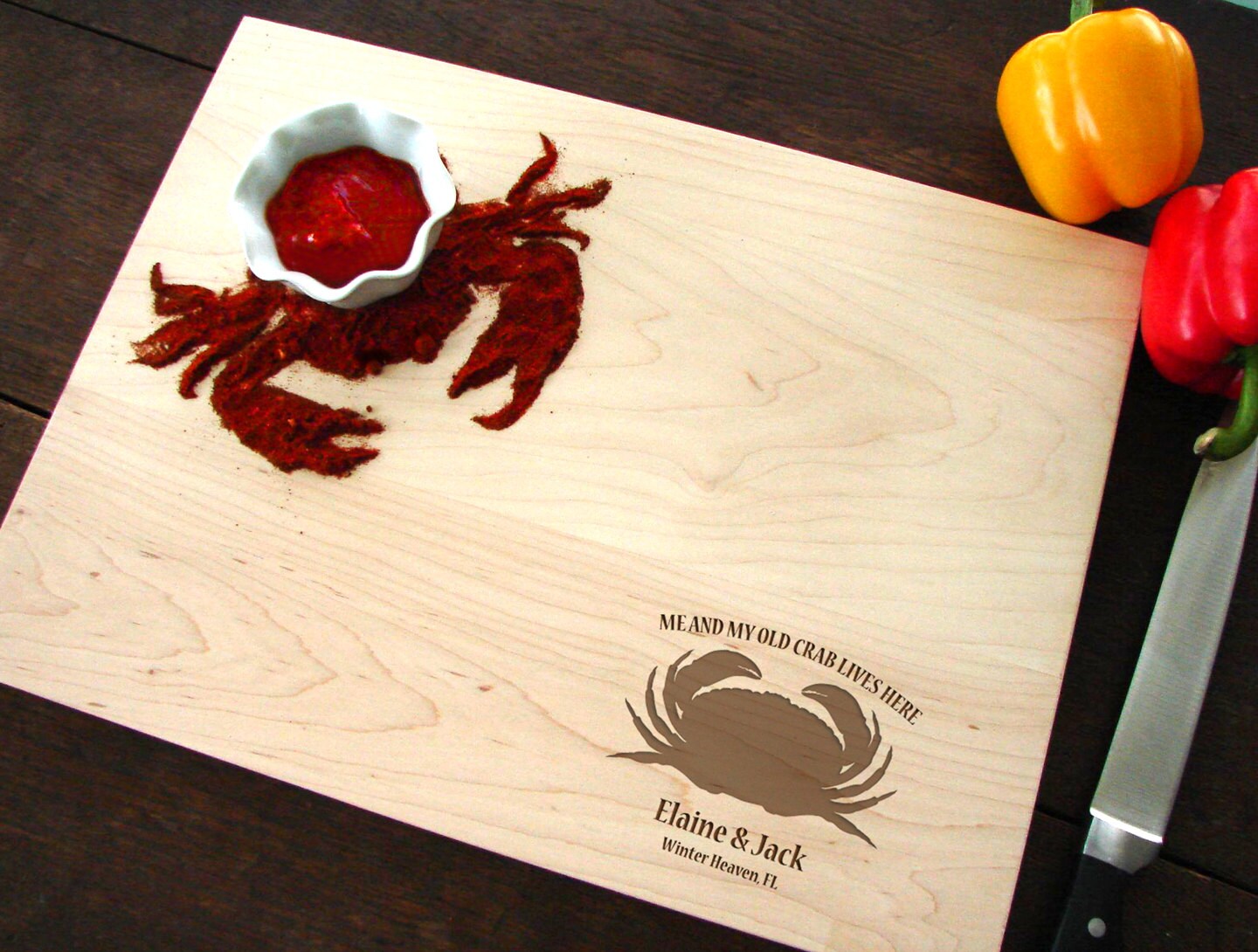 Crab Lovers Cutting Board Personalized Chopping Board Etsy UK