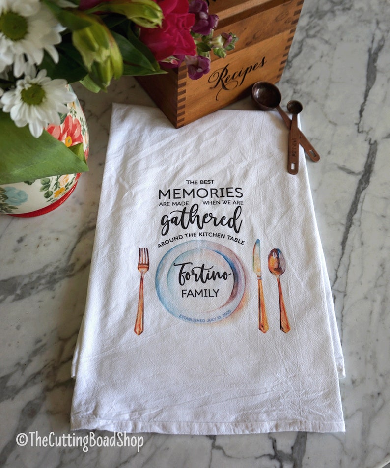 Wedding Tea Towel Recipe Bridal Shower Kitchen Towel Gift Etsy