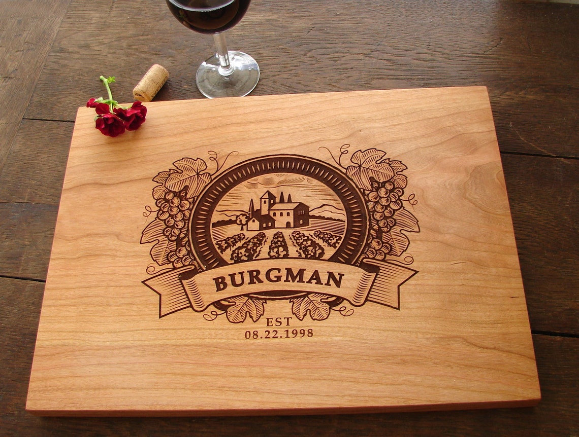 Custom Cutting Board Wine and Cheese Board Anniversary Gift Etsy