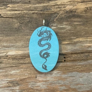 Unisex Oval Dragon Pendant