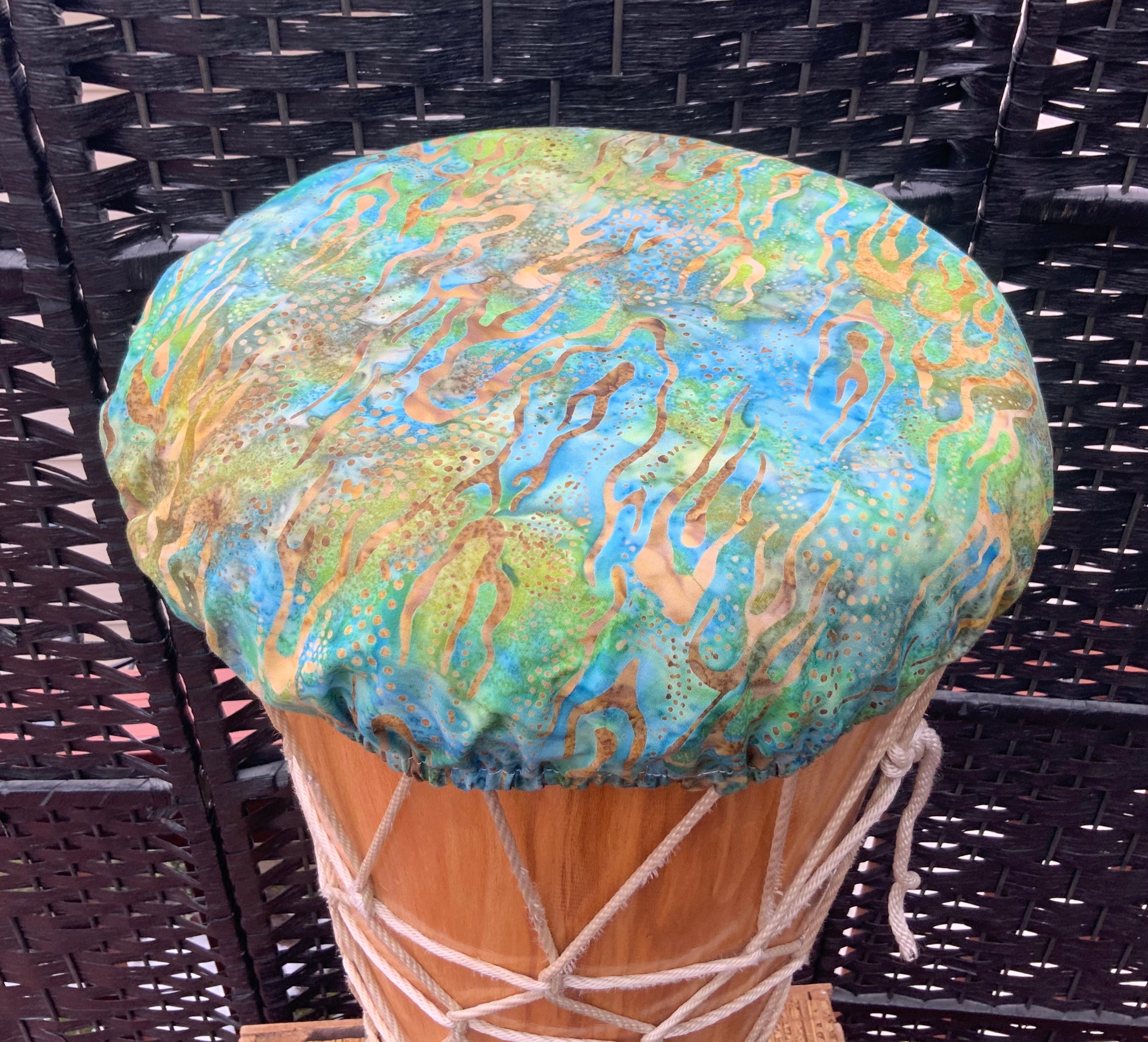 Reversible Padded Batik Drum Head Cover fits 11 to 12 drum Etsy