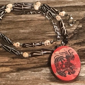 Unisex Kokopelli Brown Large Oval Pendant